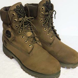 Timberland Men's Olive Green Leather Boots Sz 8.5